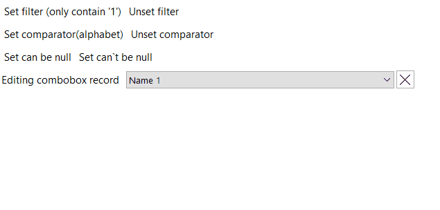 Combobox additional settings