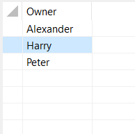 Row header column